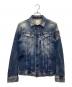 DIESEL（ディーゼル）の古着「ペイントデニムジャケット」｜ブルー