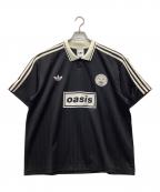 adidas Originals×oasisアディダスオリジナル×オアシス）の古着「TOUR live'25 Jacquard Jersey 半袖シャツ」｜ブラック×ホワイト
