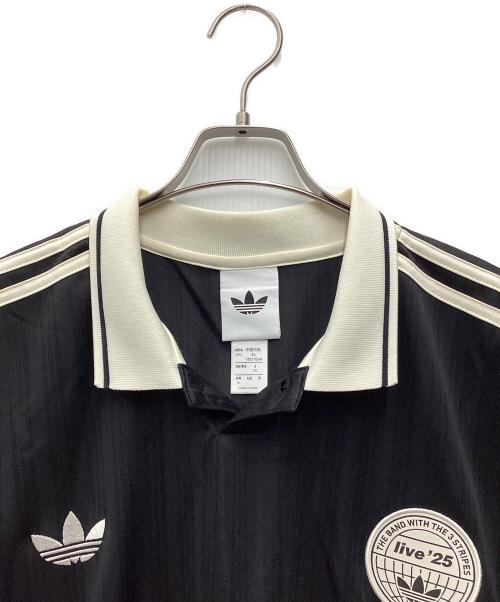adidas Originals（アディダスオリジナル）adidas originals (アディダスオリジナル) oasis (オアシス) TOUR live'25 Jacquard Jersey 半袖シャツ ブラック×ホワイト サイズ:SIZE XLの古着・服飾アイテム