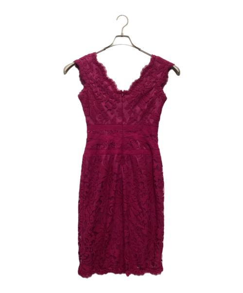 TADASHI SHOJI（タダシ ショージ）TADASHI SHOJI (タダシ ショージ) レース ウエストデザイン ワンピース ショッキングピンク サイズ:SIZE 4の古着・服飾アイテム