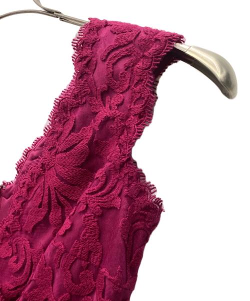 TADASHI SHOJI（タダシ ショージ）TADASHI SHOJI (タダシ ショージ) レース ウエストデザイン ワンピース ショッキングピンク サイズ:SIZE 4の古着・服飾アイテム