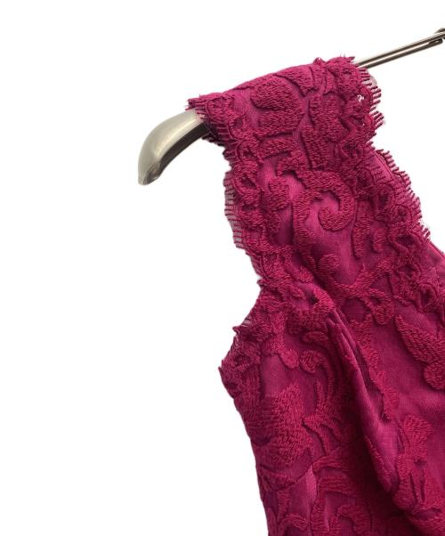 TADASHI SHOJI（タダシ ショージ）TADASHI SHOJI (タダシ ショージ) レース ウエストデザイン ワンピース ショッキングピンク サイズ:SIZE 4の古着・服飾アイテム