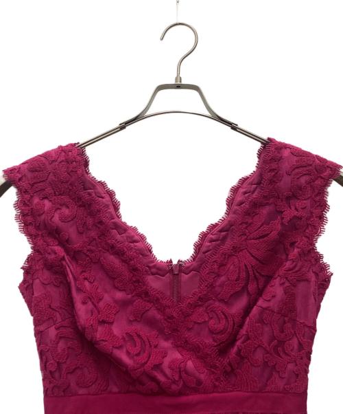 TADASHI SHOJI（タダシ ショージ）TADASHI SHOJI (タダシ ショージ) レース ウエストデザイン ワンピース ショッキングピンク サイズ:SIZE 4の古着・服飾アイテム