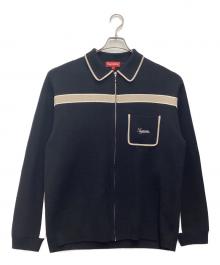 SUPREME（シュプリーム）の古着「Chest Stripe Zip Up Cardiga 厚手カーディガン」｜ブラック×ベージュ