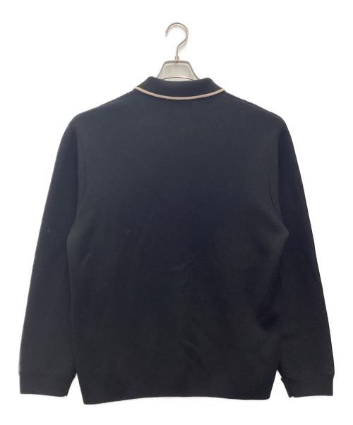 SUPREME（シュプリーム）Supreme (シュプリーム) Chest Stripe Zip Up Cardiga 厚手カーディガン ブラック×ベージュ サイズ:SIZE Lの古着・服飾アイテム