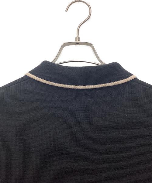 SUPREME（シュプリーム）Supreme (シュプリーム) Chest Stripe Zip Up Cardiga 厚手カーディガン ブラック×ベージュ サイズ:SIZE Lの古着・服飾アイテム