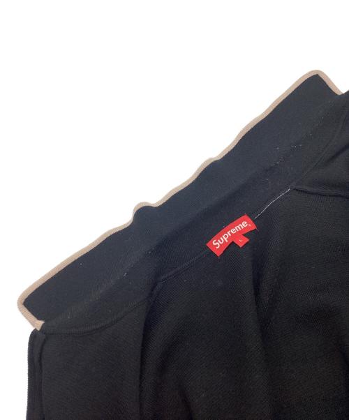 SUPREME（シュプリーム）Supreme (シュプリーム) Chest Stripe Zip Up Cardiga 厚手カーディガン ブラック×ベージュ サイズ:SIZE Lの古着・服飾アイテム