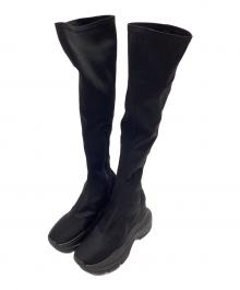 YELLO（イエロ）の古着「ロングブーツ　TOKYO BLACK DOUBLE SNEAKR LONG BOOTS」｜ブラック