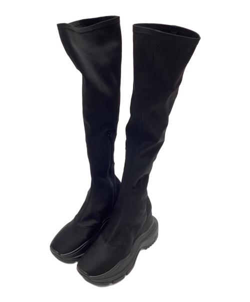 YELLO（イエロ）YELLO (イエロ) ロングブーツ　TOKYO BLACK DOUBLE SNEAKR LONG BOOTS ブラック サイズ:SIZE XLの古着・服飾アイテム