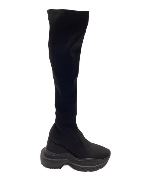 YELLO（イエロ）YELLO (イエロ) ロングブーツ　TOKYO BLACK DOUBLE SNEAKR LONG BOOTS ブラック サイズ:SIZE XLの古着・服飾アイテム