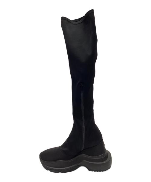 YELLO（イエロ）YELLO (イエロ) ロングブーツ　TOKYO BLACK DOUBLE SNEAKR LONG BOOTS ブラック サイズ:SIZE XLの古着・服飾アイテム
