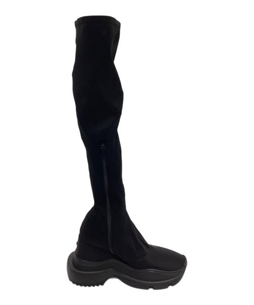 YELLO（イエロ）YELLO (イエロ) ロングブーツ　TOKYO BLACK DOUBLE SNEAKR LONG BOOTS ブラック サイズ:SIZE XLの古着・服飾アイテム
