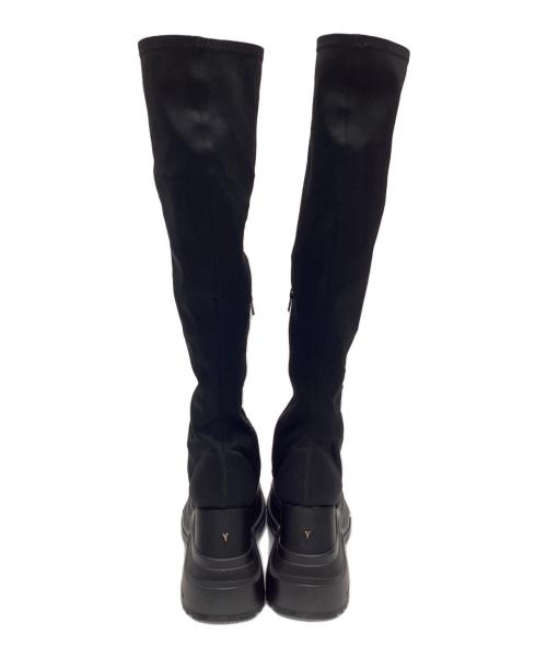 YELLO（イエロ）YELLO (イエロ) ロングブーツ　TOKYO BLACK DOUBLE SNEAKR LONG BOOTS ブラック サイズ:SIZE XLの古着・服飾アイテム