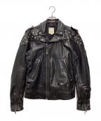 DIESELディーゼル）の古着「スタッズライダースジャケット」｜ブラック
