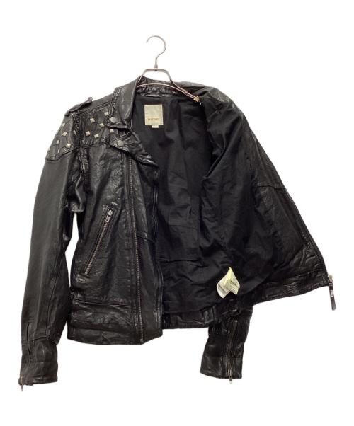 DIESEL（ディーゼル）DIESEL (ディーゼル) スタッズライダースジャケット ブラック サイズ:SIZE Sの古着・服飾アイテム