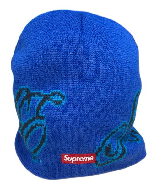 New Era（ニューエラ）New Era (ニューエラ) Supreme (シュプリーム) CURSIVE BEANIE ブルーの古着・服飾アイテム