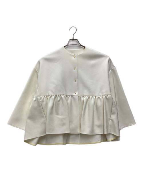 YORI（ヨリ）yori (ヨリ) ダブルクロスワイドジャケット ホワイト サイズ:SIZE FREEの古着・服飾アイテム