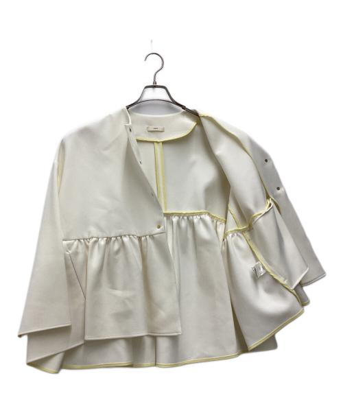 YORI（ヨリ）yori (ヨリ) ダブルクロスワイドジャケット ホワイト サイズ:SIZE FREEの古着・服飾アイテム