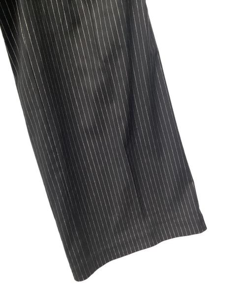 seyto（セイト）seyto (セイト) メストライプワイドストレートパンツ ブラック サイズ:SIZE 0の古着・服飾アイテム
