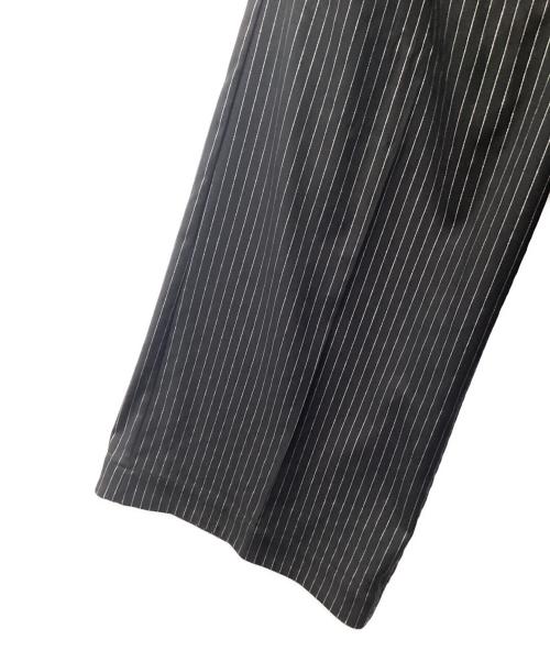 seyto（セイト）seyto (セイト) メストライプワイドストレートパンツ ブラック サイズ:SIZE 0の古着・服飾アイテム
