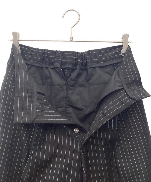 seyto（セイト）seyto (セイト) メストライプワイドストレートパンツ ブラック サイズ:SIZE 0の古着・服飾アイテム