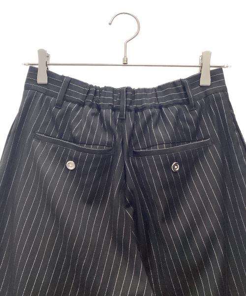 seyto（セイト）seyto (セイト) メストライプワイドストレートパンツ ブラック サイズ:SIZE 0の古着・服飾アイテム
