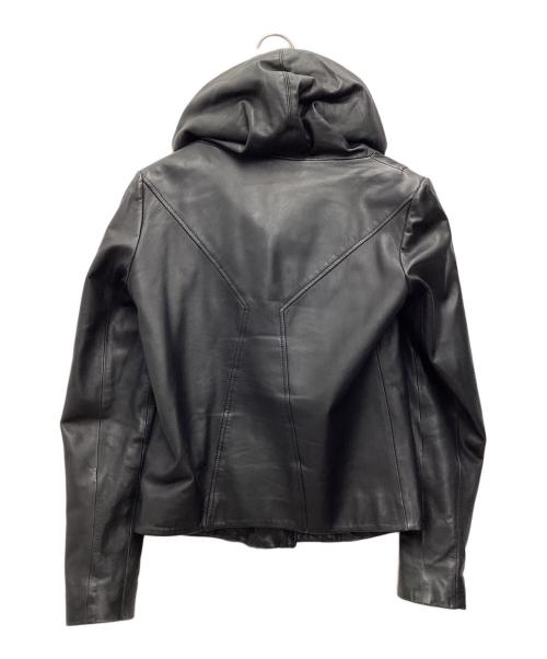 HELMUT LANG（ヘルムートラング）HELMUT LANG (ヘルムートラング) フーデッドレザージャケット ブラック サイズ:SIZE Pの古着・服飾アイテム
