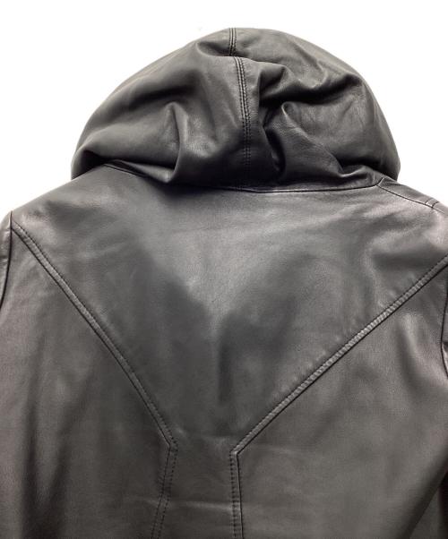 HELMUT LANG（ヘルムートラング）HELMUT LANG (ヘルムートラング) フーデッドレザージャケット ブラック サイズ:SIZE Pの古着・服飾アイテム