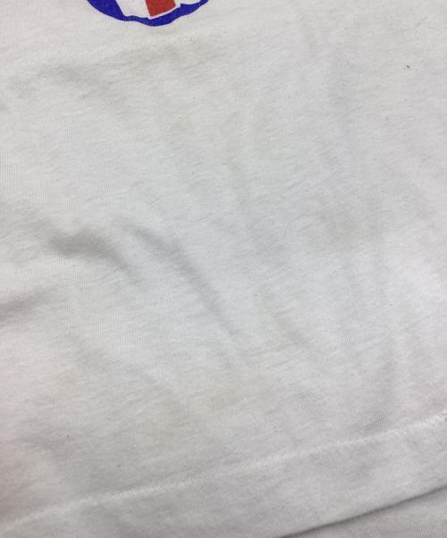 セブンイレブン（-）セブンイレブン (-) オリンピック (-) リンガーTシャツ　80s シングルステッチ ホワイト×レッド サイズ:SIZE 不明の古着・服飾アイテム