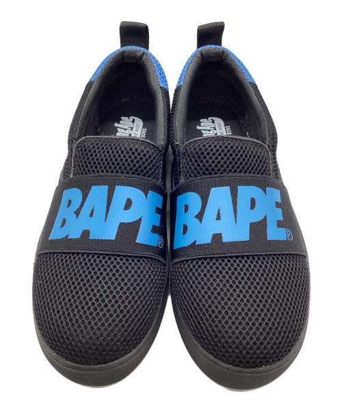 A BATHING APE（アベイシングエイプ）A BATHING APE (アベイシングエイプ) スリッポン ブラック×ブルー サイズ:SIZE 23cmの古着・服飾アイテム