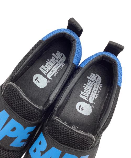 A BATHING APE（アベイシングエイプ）A BATHING APE (アベイシングエイプ) スリッポン ブラック×ブルー サイズ:SIZE 23cmの古着・服飾アイテム