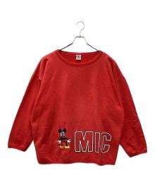 MICKEY&CO.（ミッキー アンド コー）の古着「クルーネックスウェット 90s」｜レッド
