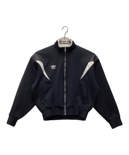 adidas（アディダス）adidas (アディダス) トラックジャケット デサント製 ブラック×ホワイト サイズ:SIZE 94-5(L)の古着・服飾アイテム