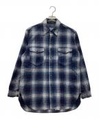 PENDLETONペンドルトン）の古着「ウールシャツ 70s」｜ブルー×ネイビー