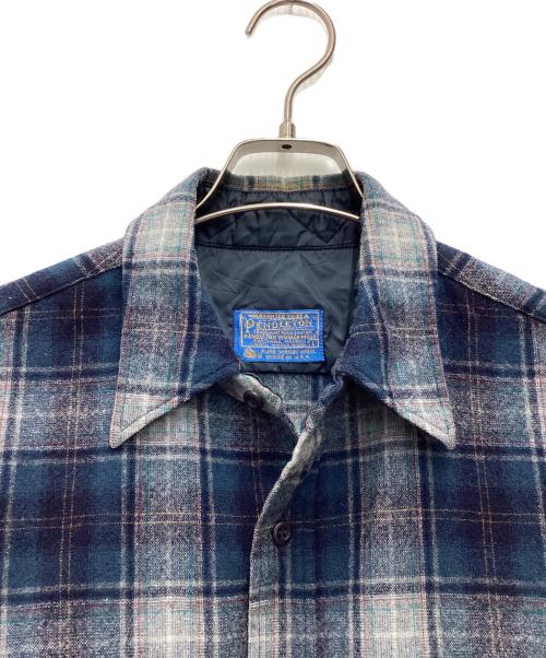 PENDLETON（ペンドルトン）PENDLETON (ペンドルトン) ウールシャツ 70s ブルー×ネイビー サイズ:SIZE Lの古着・服飾アイテム