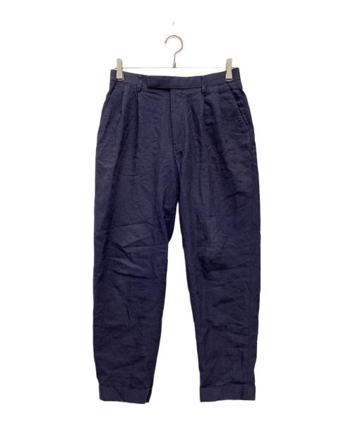 COMOLI（コモリ）COMOLI (コモリ) リネンウールパンツ タックパンツ ネイビー サイズ:SIZE Sの古着・服飾アイテム