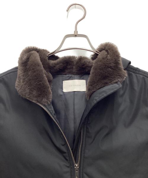 chignon（シニヨン）chignon (シニヨン) フードZIPモッズベスト ブラック サイズ:SIZE Freeの古着・服飾アイテム