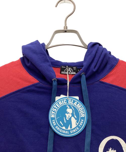 Hysteric Glamour（ヒステリックグラマー）Hysteric Glamour (ヒステリックグラマー) プルオーバーパーカー ブルー×レッド サイズ:SIZE Lの古着・服飾アイテム