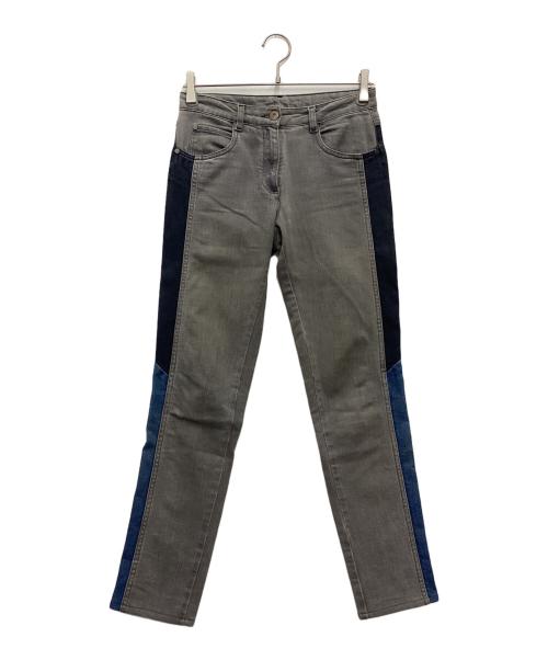 MM6 Maison Margiela（エムエムシックスメゾンマルジェラ）MM6 Maison Margiela (エムエムシックスメゾンマルジェラ) 切替デニムパンツ グレー×ブルー サイズ:SIZE 42の古着・服飾アイテム