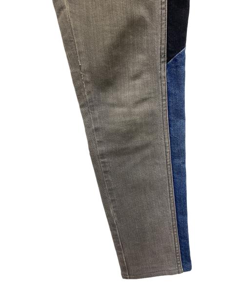 MM6 Maison Margiela（エムエムシックスメゾンマルジェラ）MM6 Maison Margiela (エムエムシックスメゾンマルジェラ) 切替デニムパンツ グレー×ブルー サイズ:SIZE 42の古着・服飾アイテム