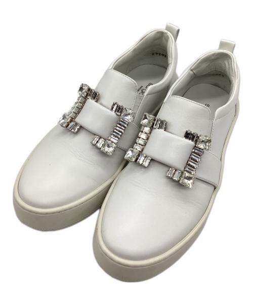 sergio rossi（セルジオロッシ）sergio rossi (セルジオロッシ) ホワイトレザースリッポンスニーカー ホワイト サイズ:SIZE 38の古着・服飾アイテム