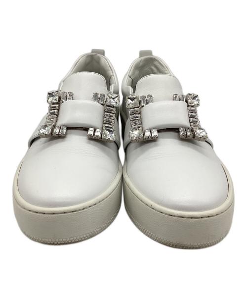 sergio rossi（セルジオロッシ）sergio rossi (セルジオロッシ) ホワイトレザースリッポンスニーカー ホワイト サイズ:SIZE 38の古着・服飾アイテム