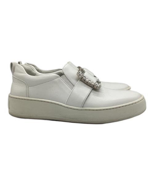 sergio rossi（セルジオロッシ）sergio rossi (セルジオロッシ) ホワイトレザースリッポンスニーカー ホワイト サイズ:SIZE 38の古着・服飾アイテム