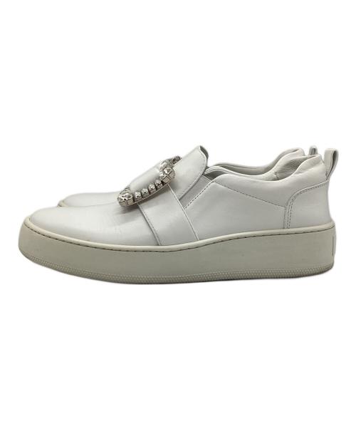 sergio rossi（セルジオロッシ）sergio rossi (セルジオロッシ) ホワイトレザースリッポンスニーカー ホワイト サイズ:SIZE 38の古着・服飾アイテム