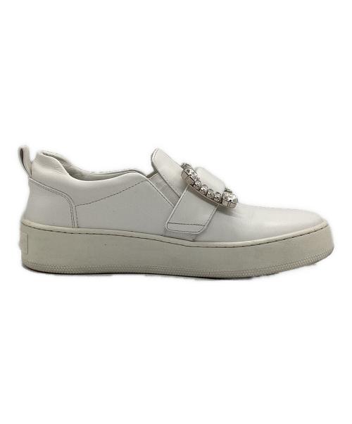 sergio rossi（セルジオロッシ）sergio rossi (セルジオロッシ) ホワイトレザースリッポンスニーカー ホワイト サイズ:SIZE 38の古着・服飾アイテム