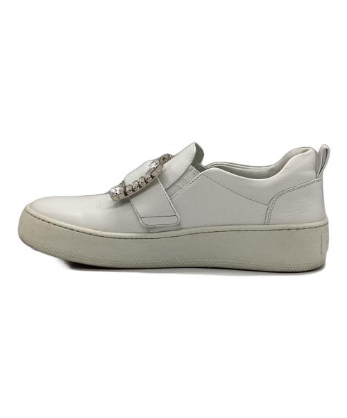 sergio rossi（セルジオロッシ）sergio rossi (セルジオロッシ) ホワイトレザースリッポンスニーカー ホワイト サイズ:SIZE 38の古着・服飾アイテム
