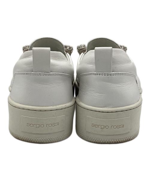 sergio rossi（セルジオロッシ）sergio rossi (セルジオロッシ) ホワイトレザースリッポンスニーカー ホワイト サイズ:SIZE 38の古着・服飾アイテム