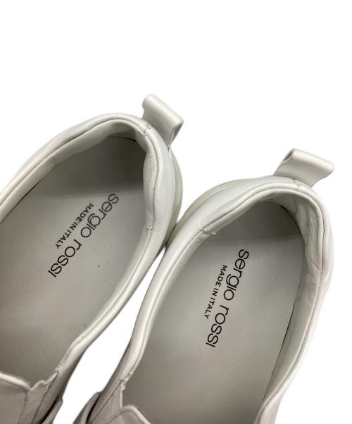 sergio rossi（セルジオロッシ）sergio rossi (セルジオロッシ) ホワイトレザースリッポンスニーカー ホワイト サイズ:SIZE 38の古着・服飾アイテム