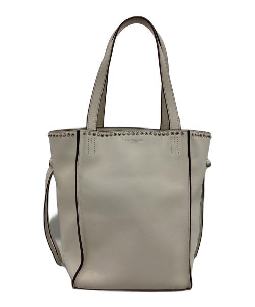 J&M DAVIDSON（ジェイ＆エム デヴィッドソン）J&M DAVIDSON (ジェイ＆エム デヴィッドソン) BELLE MINI WITH STUDS ハンドバッグ ホワイトの古着・服飾アイテム
