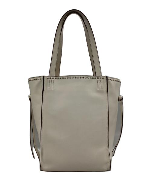 J&M DAVIDSON（ジェイ＆エム デヴィッドソン）J&M DAVIDSON (ジェイ＆エム デヴィッドソン) BELLE MINI WITH STUDS ハンドバッグ ホワイトの古着・服飾アイテム